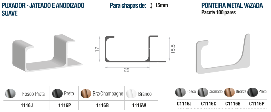 1116B - PUX JAT BRZ CHAMPAGNE 15MM SUAVE