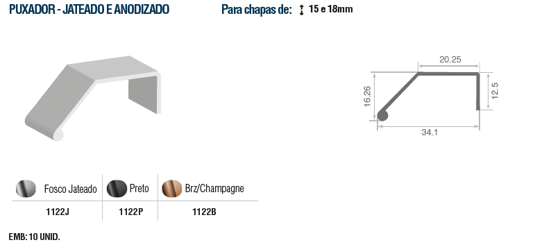 1122B-PUX JAT BRZ CHAMPAGNE ENCAIXE